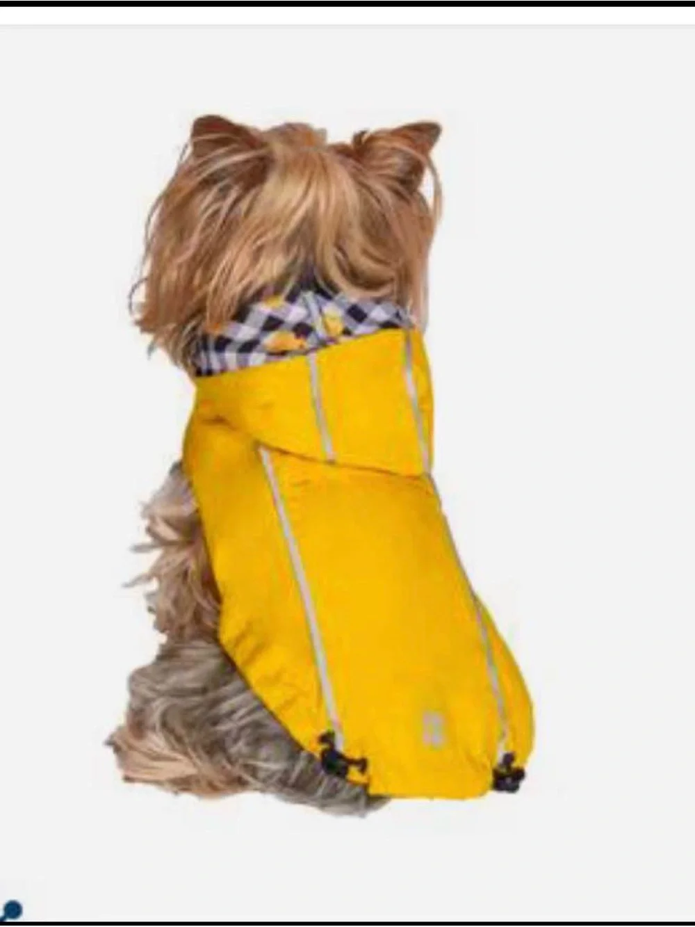 Yellow Reversible Waterproof Dog Raincoat with Hood